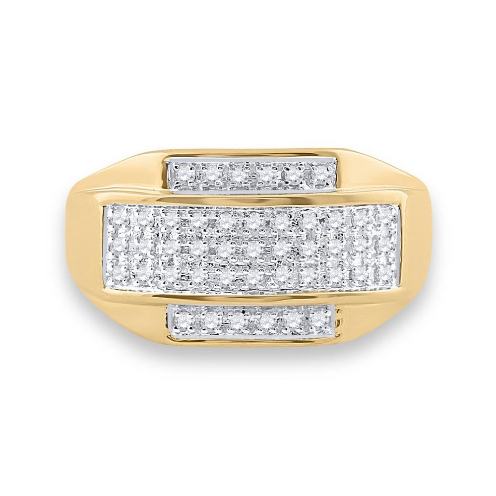 10K Yellow Gold Round Diamond Ring - 1/3 Carat Total Diamond Weight
