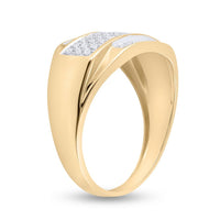 10K Yellow Gold Round Diamond Ring - 1/3 Carat Total Diamond Weight