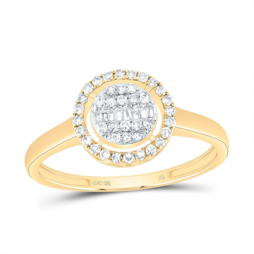 10K Yellow Gold Round Diamond Ring - 1/4 Carat Total Diamond Weight