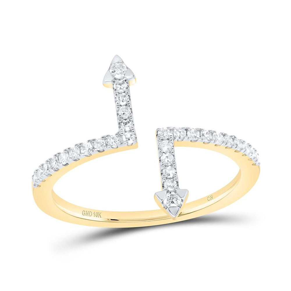 10K Yellow Gold Round Diamond Ring - 1/4 Carat Total Diamond Weight