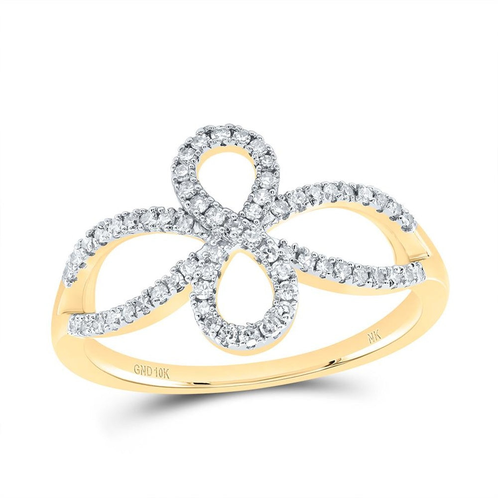 10K Yellow Gold Round Diamond Ring - 1/4 Carat Total Diamond Weight