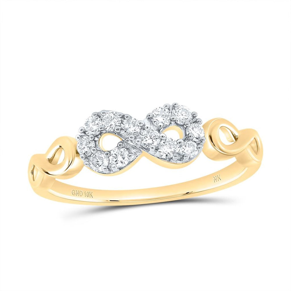 10K Yellow Gold Round Diamond Ring - 1/4 Carat Total Diamond Weight