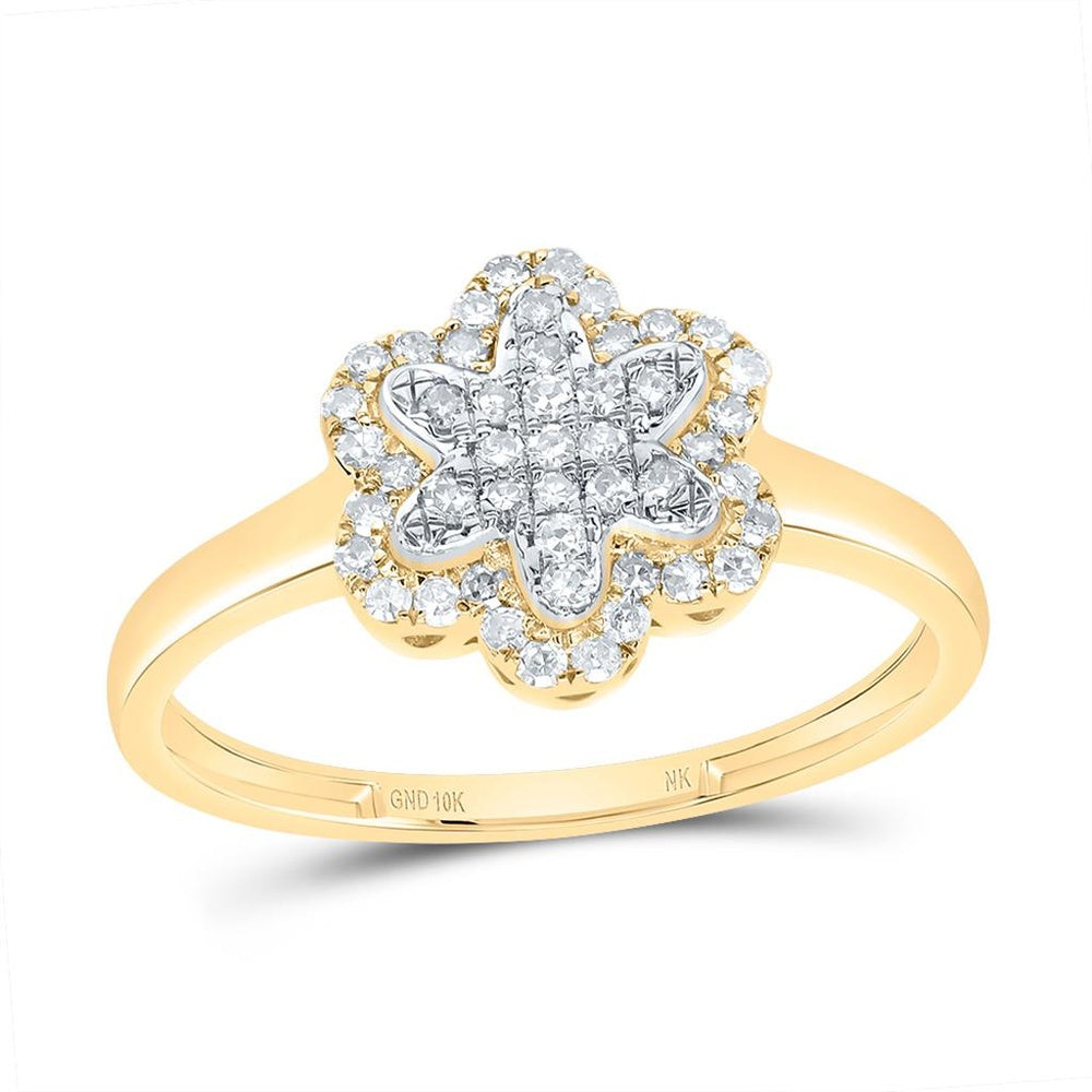 10K Yellow Gold Round Diamond Ring - 1/4 Carat Total Diamond Weight