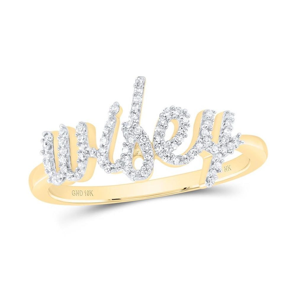10K Yellow Gold Round Diamond Ring - 1/7 Carat Total Diamond Weight