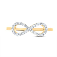 10K Yellow Gold Round Diamond Ring - 1/7 Carat Total Diamond Weight