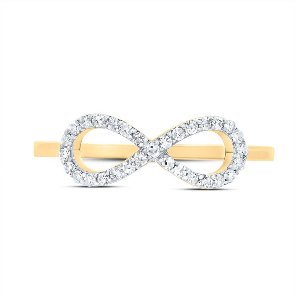 10K Yellow Gold Round Diamond Ring - 1/7 Carat Total Diamond Weight