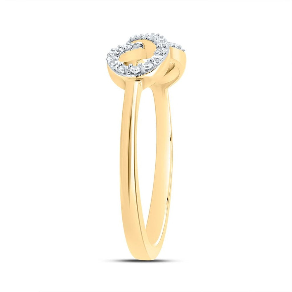 10K Yellow Gold Round Diamond Ring - 1/7 Carat Total Diamond Weight
