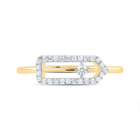 10K Yellow Gold Round Diamond Ring - 1/7 Carat Total Diamond Weight