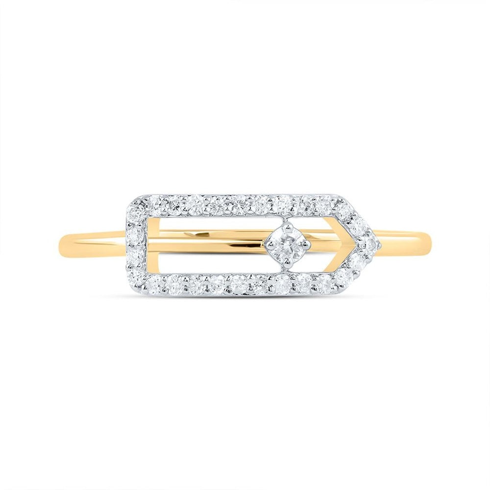 10K Yellow Gold Round Diamond Ring - 1/7 Carat Total Diamond Weight