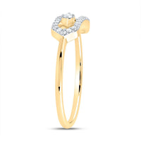 10K Yellow Gold Round Diamond Ring - 1/7 Carat Total Diamond Weight