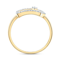 10K Yellow Gold Round Diamond Ring - 1/7 Carat Total Diamond Weight