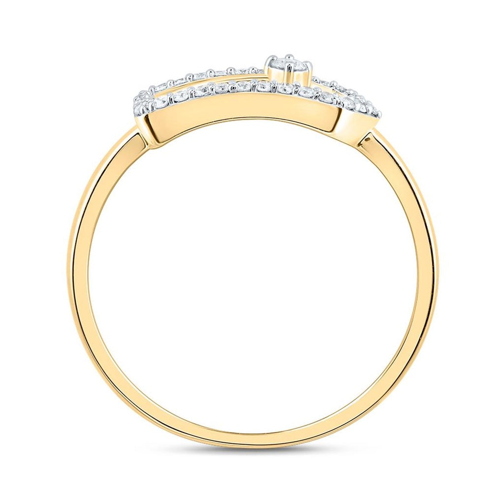 10K Yellow Gold Round Diamond Ring - 1/7 Carat Total Diamond Weight