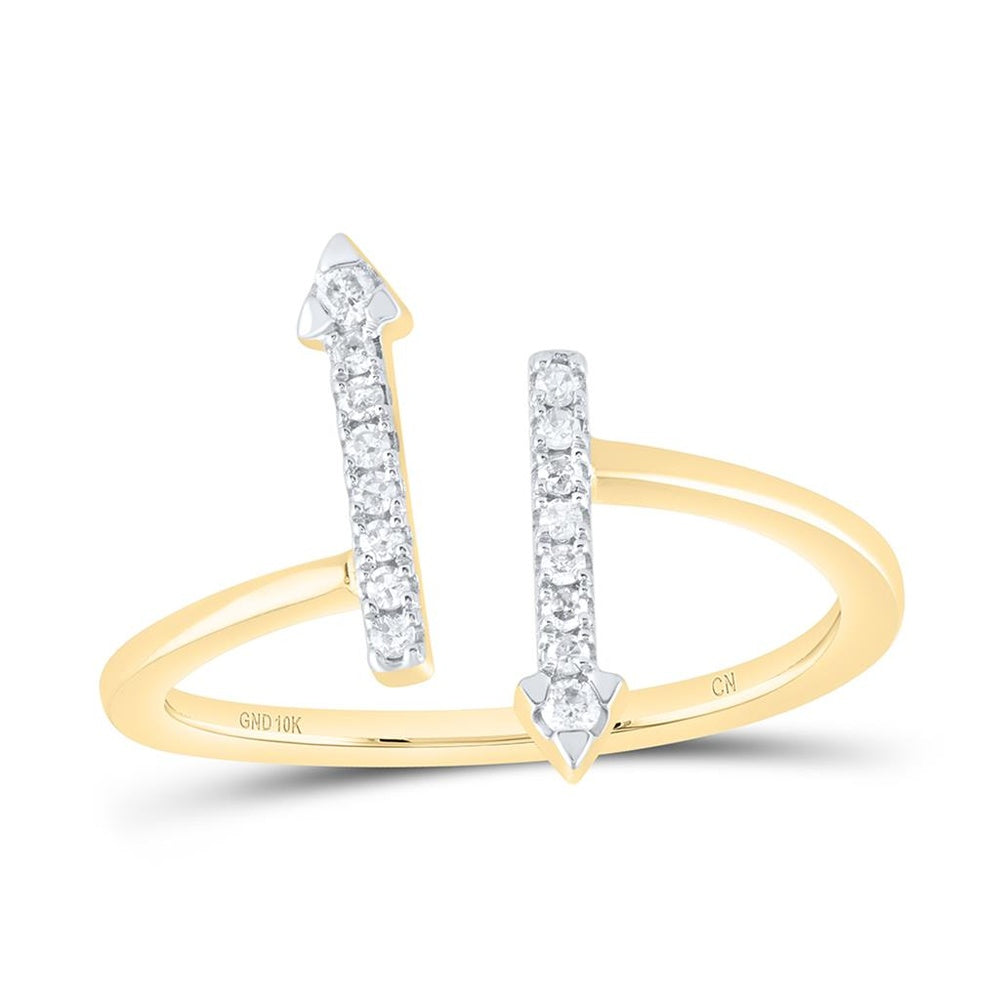 10K Yellow Gold Round Diamond Ring - 1/8 Carat Total Diamond Weight