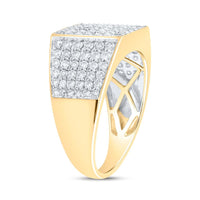 10K Yellow Gold Round Diamond Ring - 1 and 1/2 Carat Total Diamond Weight