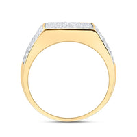 10K Yellow Gold Round Diamond Ring - 1 and 1/2 Carat Total Diamond Weight