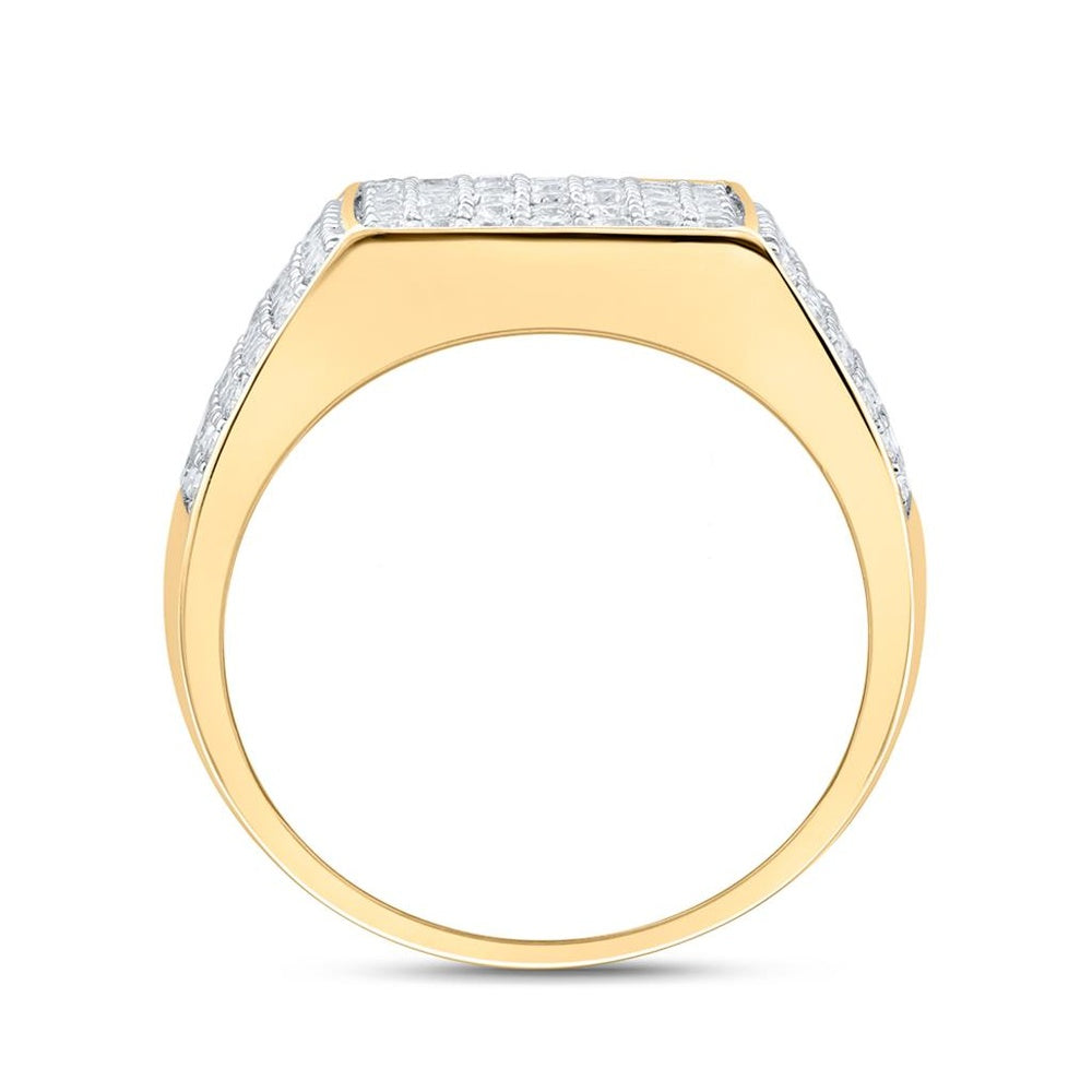 10K Yellow Gold Round Diamond Ring - 1 and 1/2 Carat Total Diamond Weight
