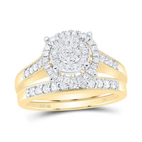 10K Yellow Gold Round Diamond Ring - 1 Carat Total Diamond Weight