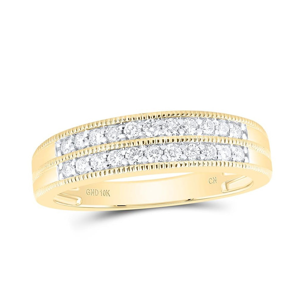 10K Yellow Gold Round Diamond Ring - 1 Carat Total Diamond Weight