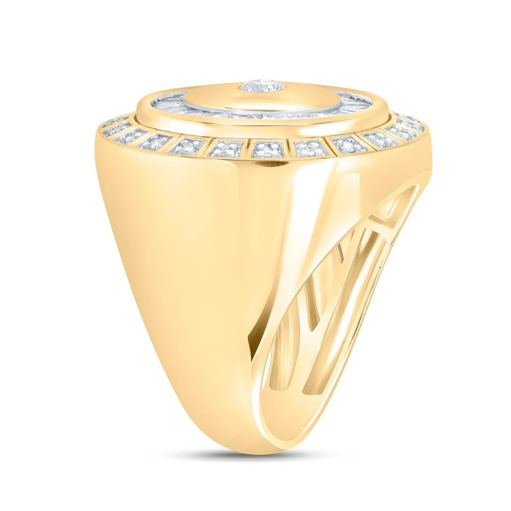 10K Yellow Gold Round Diamond Ring - 1 Carat Total Diamond Weight