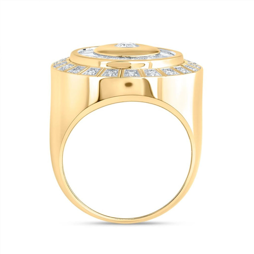10K Yellow Gold Round Diamond Ring - 1 Carat Total Diamond Weight