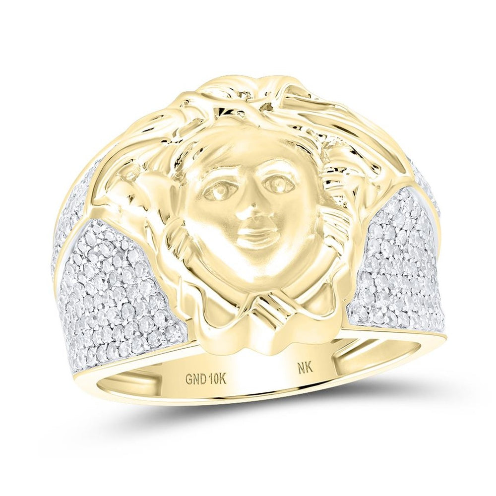 10K Yellow Gold Round Diamond Ring - 1 Carat Total Diamond Weight