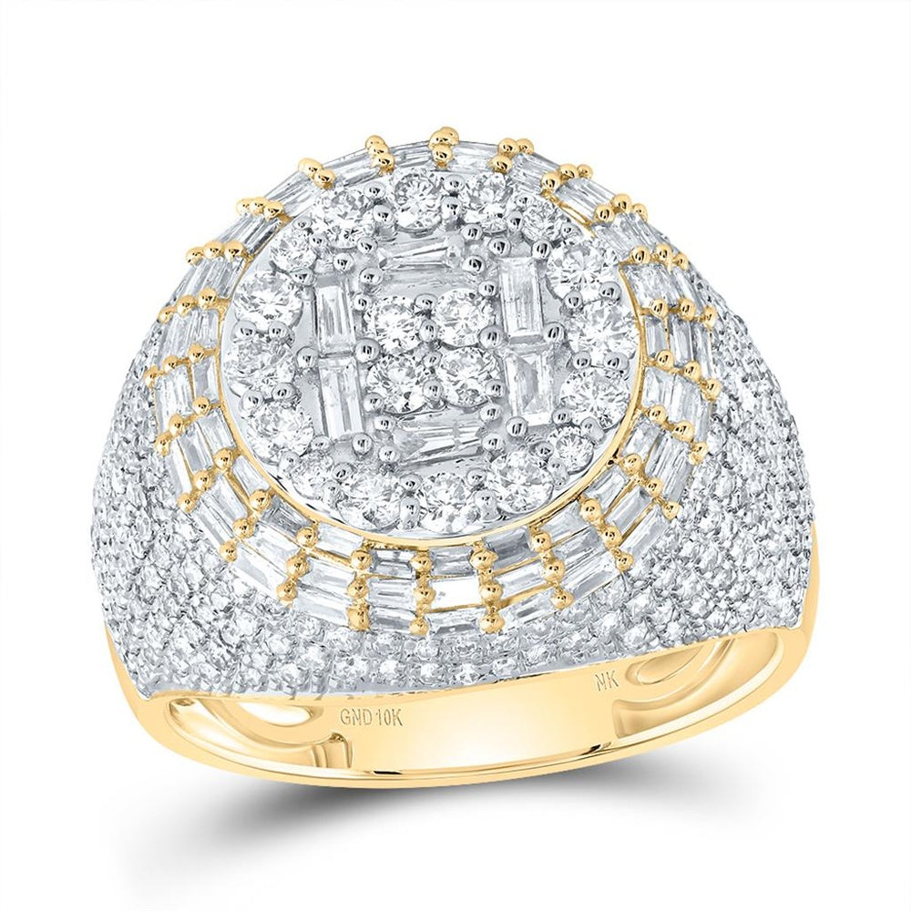 10K Yellow Gold Round Diamond Ring - 2 Carat Total Diamond Weight