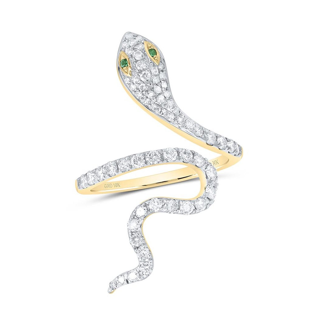 10K Yellow Gold Round Diamond Ring - 3/4 Carat Total Diamond Weight