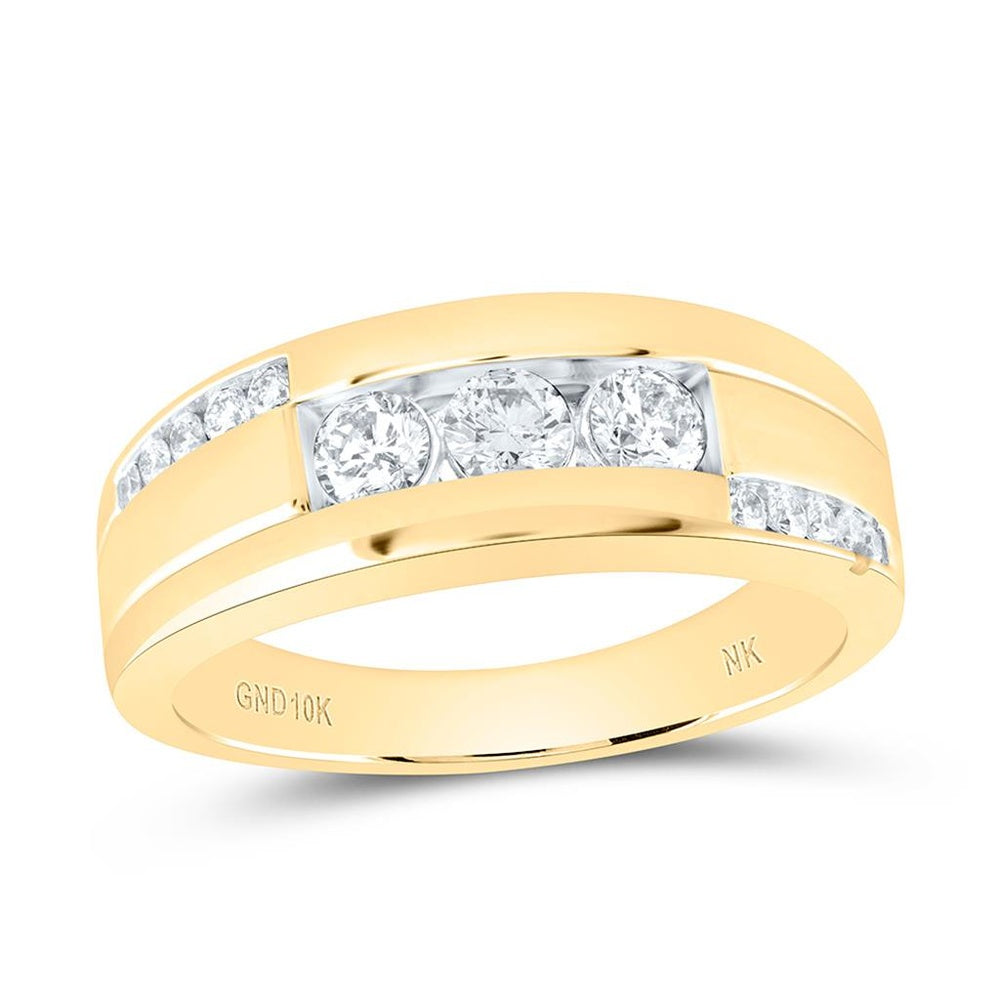 10K Yellow Gold Round Diamond Ring - 3/4 Carat Total Diamond Weight