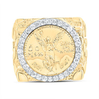 10K Yellow Gold Round Diamond Ring - 5/8 Carat Total Diamond Weight
