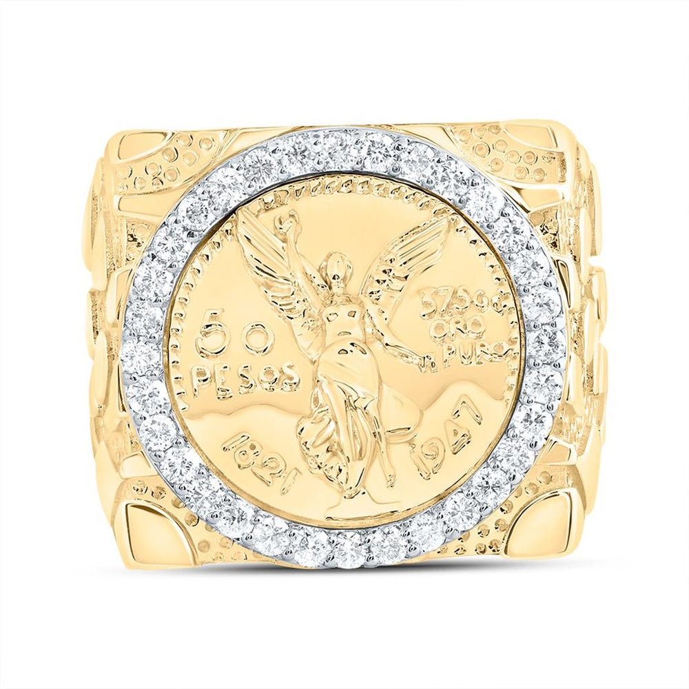 10K Yellow Gold Round Diamond Ring - 5/8 Carat Total Diamond Weight