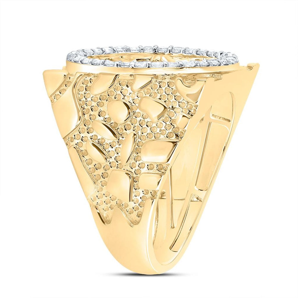 10K Yellow Gold Round Diamond Ring - 5/8 Carat Total Diamond Weight