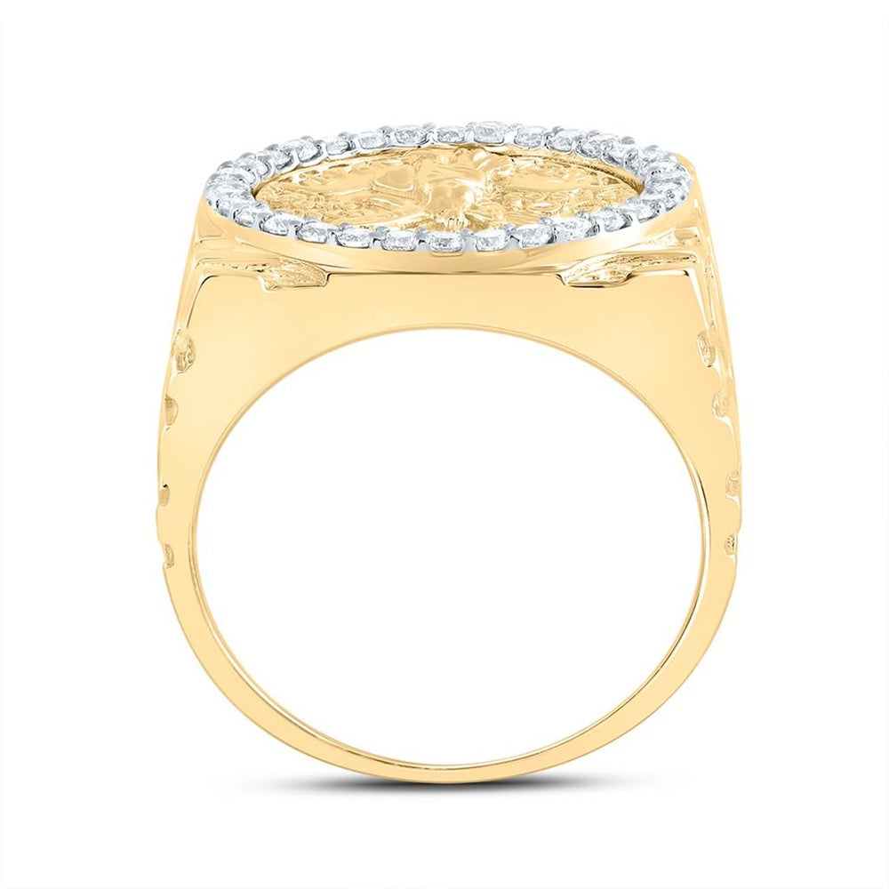 10K Yellow Gold Round Diamond Ring - 5/8 Carat Total Diamond Weight