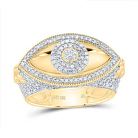 10K Yellow Gold Round Diamond Ring - 7/8 Carat Total Diamond Weight
