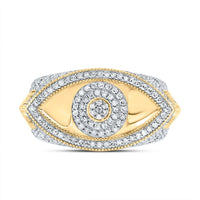 10K Yellow Gold Round Diamond Ring - 7/8 Carat Total Diamond Weight