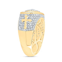 10K Yellow Gold Round Diamond Ring - 7/8 Carat Total Diamond Weight