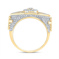 10K Yellow Gold Round Diamond Ring - 7/8 Carat Total Diamond Weight