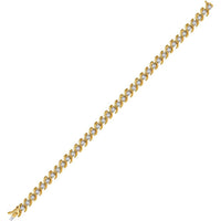 10K Yellow Gold Round Diamond S-Link Tennis Bracelet - 1/2 Carat Total Diamond Weight