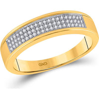 10K Yellow Gold Round Diamond Square Matching Wedding Ring Set - 5/8 Carat Total Diamond Weight