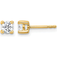 10K Yellow Gold Round Diamond Stud Earrings - 0.23 Carats Total Diamond Weight by Oro Pregiato