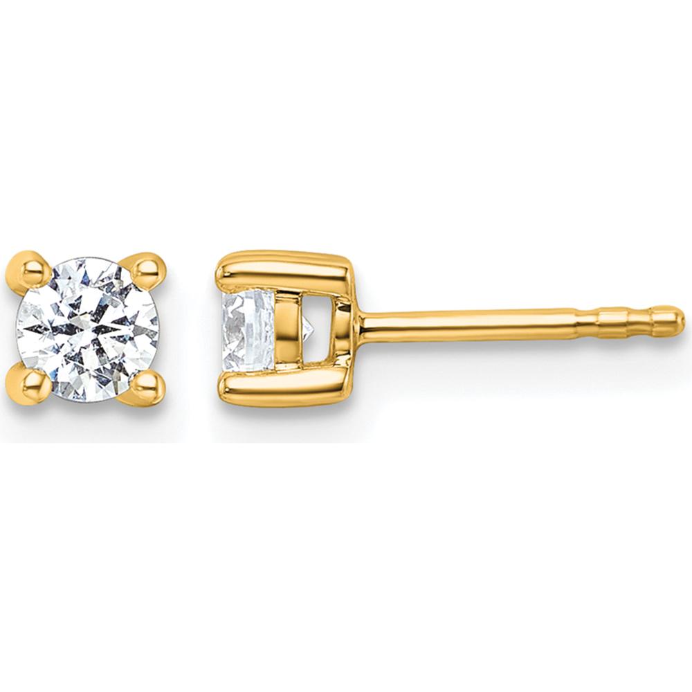10K Yellow Gold Round Diamond Stud Earrings - 0.23 Carats Total Diamond Weight by Oro Pregiato