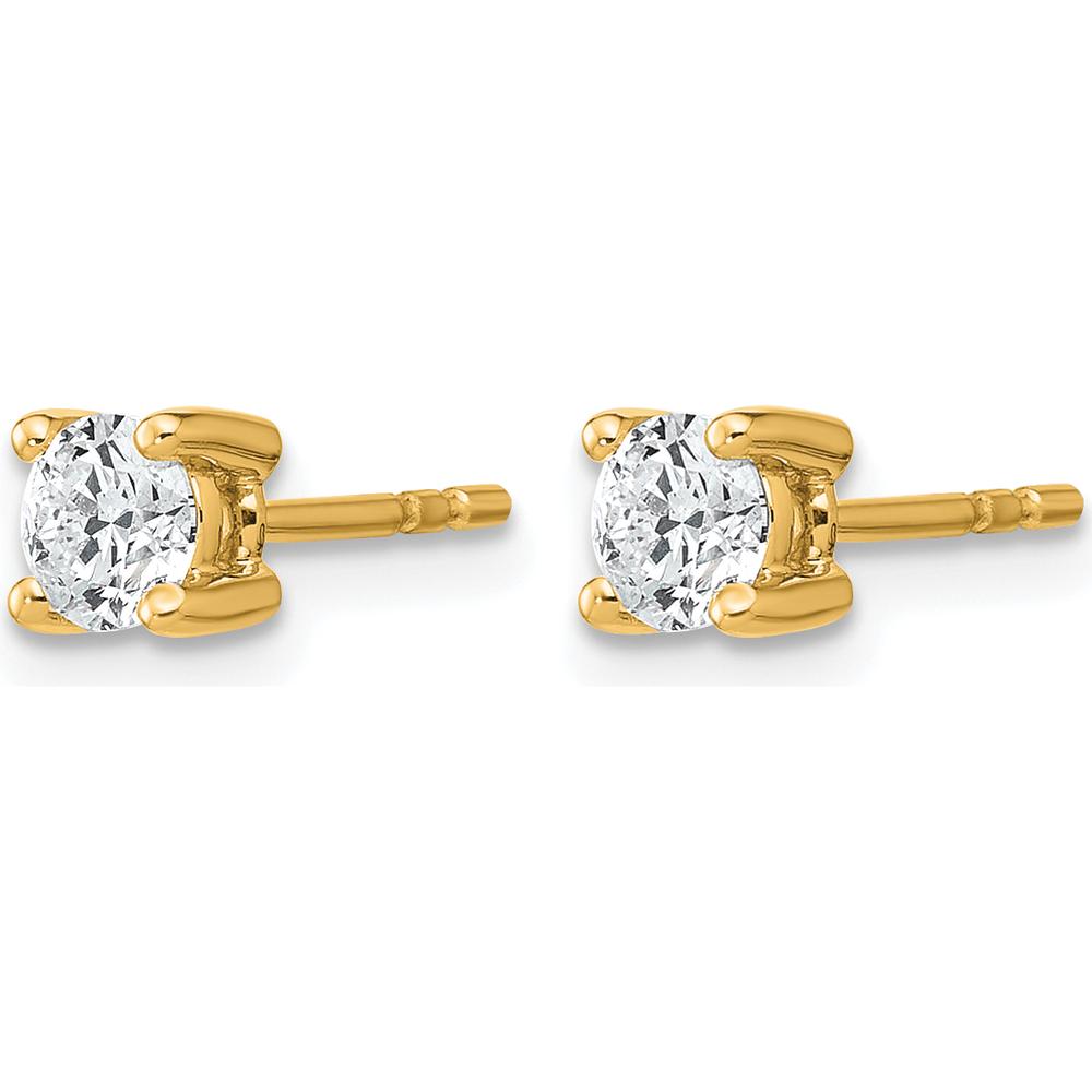 10K Yellow Gold Round Diamond Stud Earrings - 0.23 Carats Total Diamond Weight by Oro Pregiato