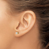 10K Yellow Gold Round Diamond Stud Earrings - 0.23 Carats Total Diamond Weight by Oro Pregiato