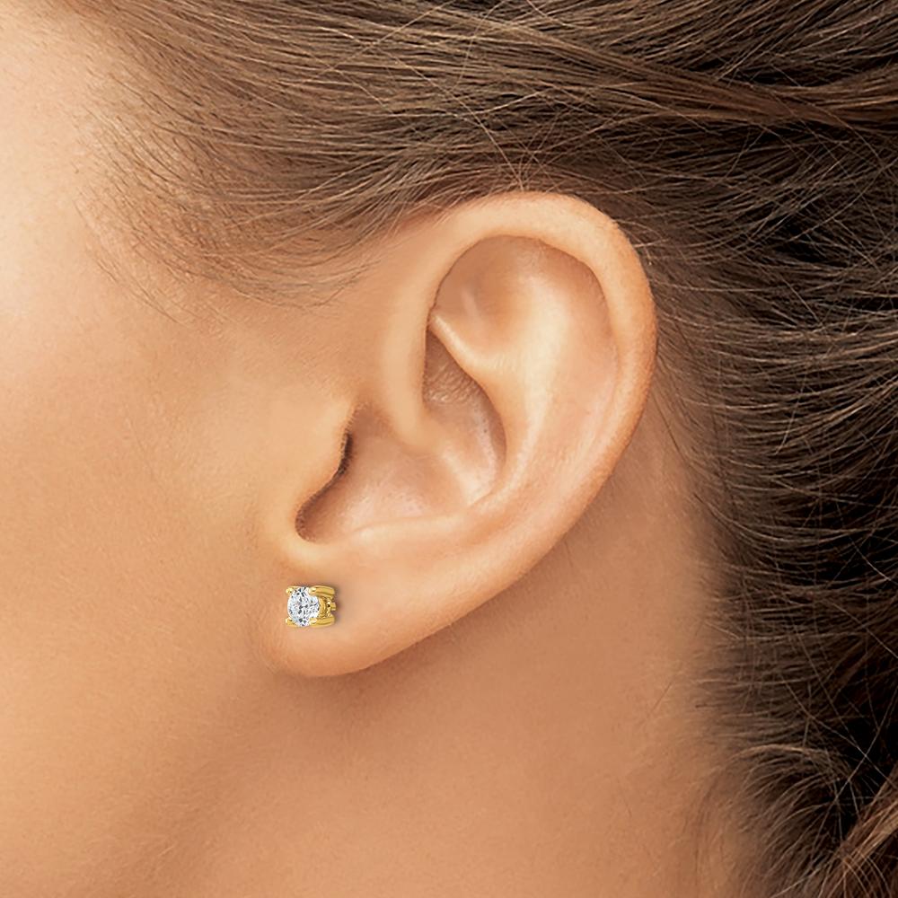 10K Yellow Gold Round Diamond Stud Earrings - 0.23 Carats Total Diamond Weight by Oro Pregiato