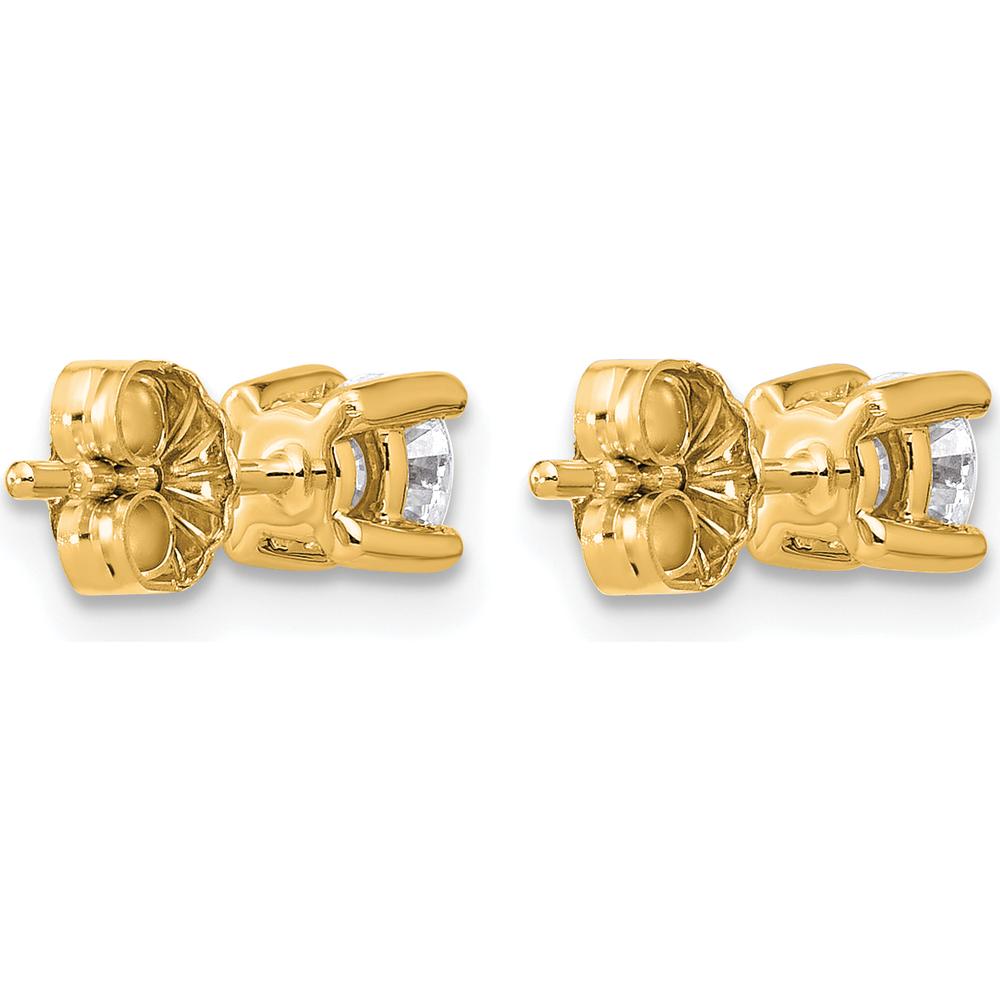 10K Yellow Gold Round Diamond Stud Earrings - 0.23 Carats Total Diamond Weight by Oro Pregiato