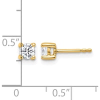 10K Yellow Gold Round Diamond Stud Earrings - 0.23 Carats Total Diamond Weight by Oro Pregiato