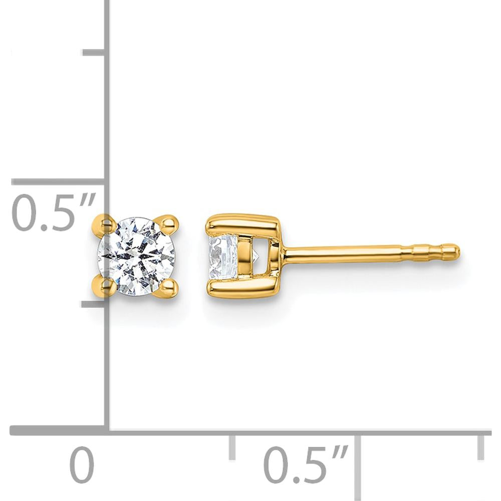 10K Yellow Gold Round Diamond Stud Earrings - 0.23 Carats Total Diamond Weight by Oro Pregiato