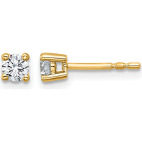 10K Yellow Gold Round Diamond Stud Earrings - 0.33 Carats Total Diamond Weight by Oro Pregiato