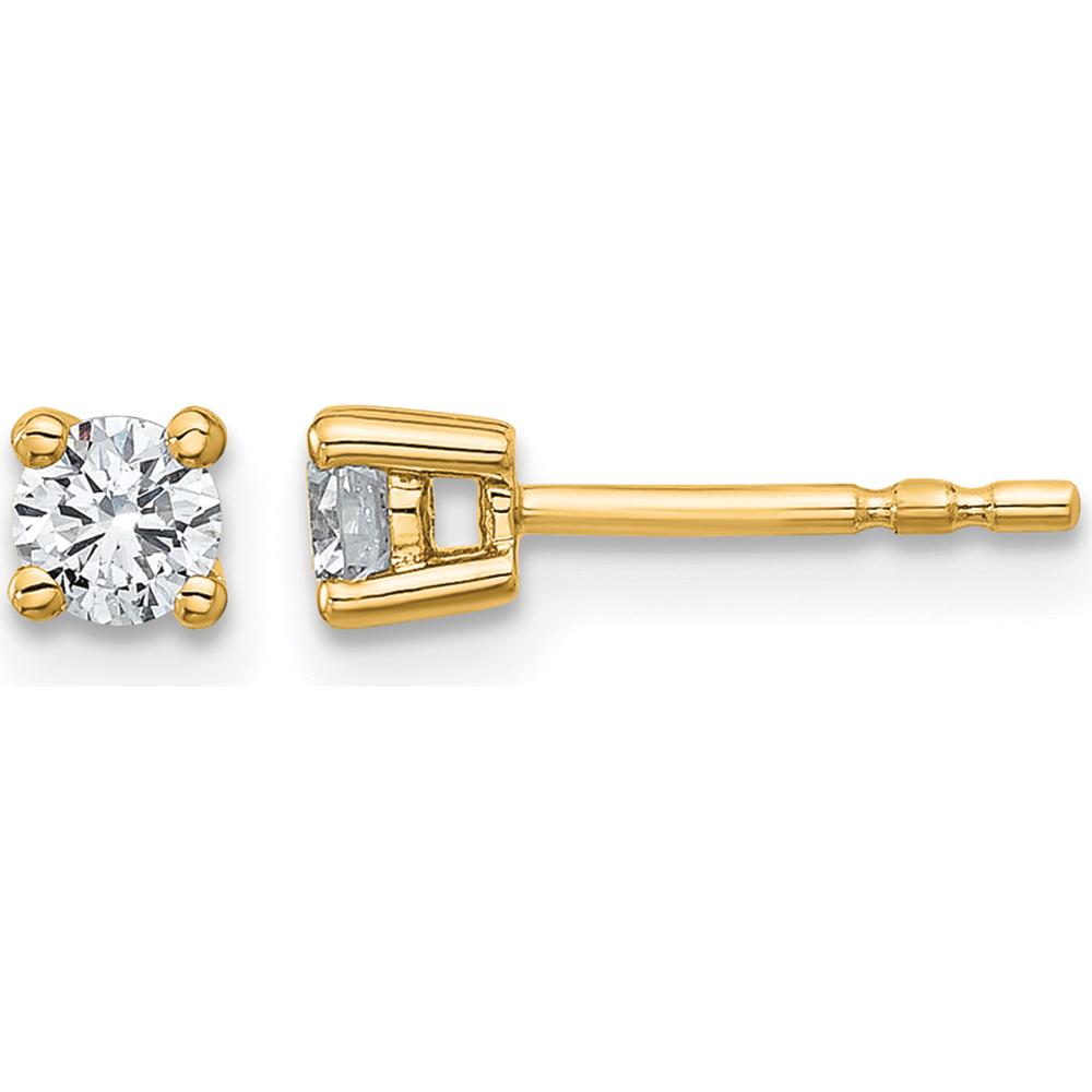 10K Yellow Gold Round Diamond Stud Earrings - 0.33 Carats Total Diamond Weight by Oro Pregiato