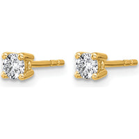 10K Yellow Gold Round Diamond Stud Earrings - 0.33 Carats Total Diamond Weight by Oro Pregiato