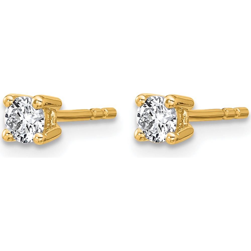 10K Yellow Gold Round Diamond Stud Earrings - 0.33 Carats Total Diamond Weight by Oro Pregiato